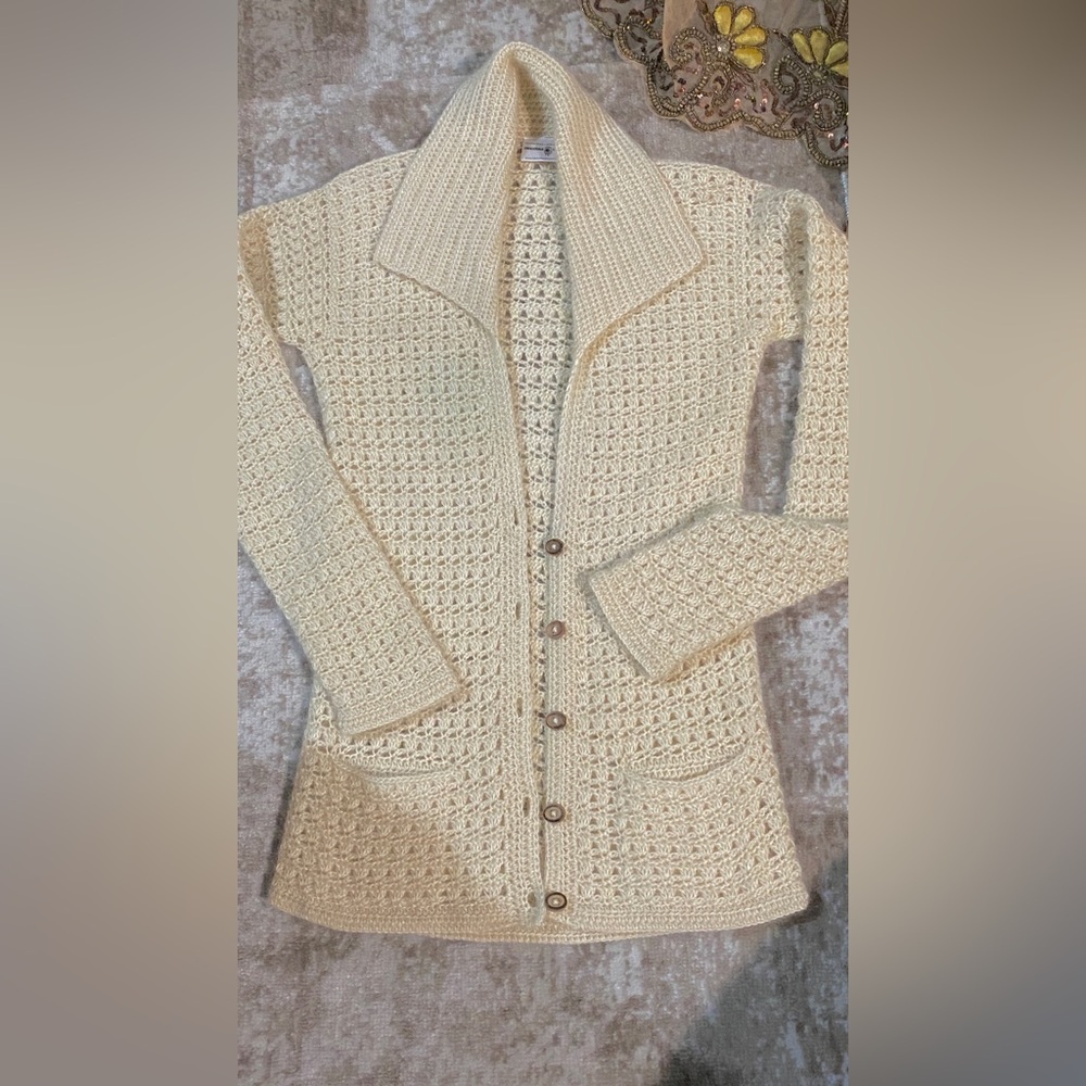 Vintage 100% British Wool-NEW Swaledale Woollens Beautiful Wool Cardigan